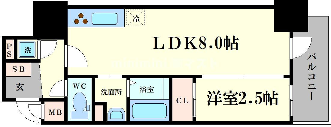 エスリードレジデンス本町パークフロントの間取り