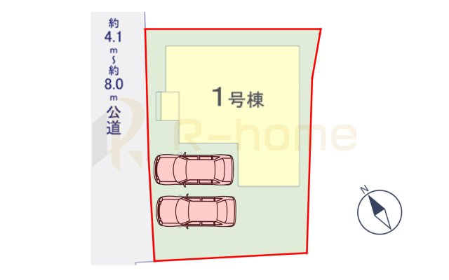 牛久市田宮6期　新築戸建て　1号棟の区画図|大きなお買い物だからこそ、メリット・デメリットを伝えさせて頂きます。
R-homeにお任せください♪