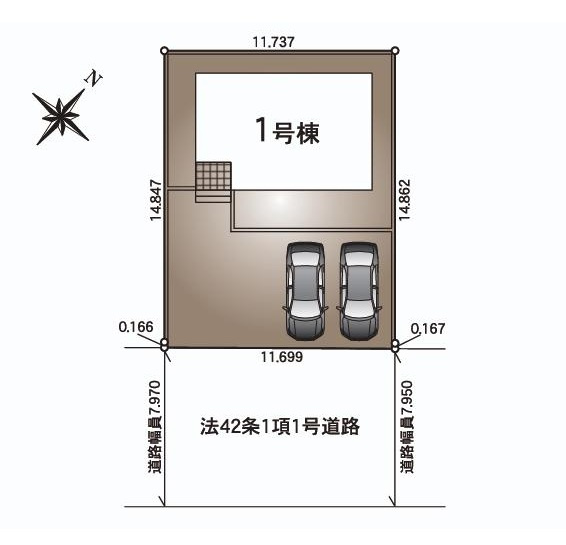 筑西市幸町第21　新築戸建　の区画図