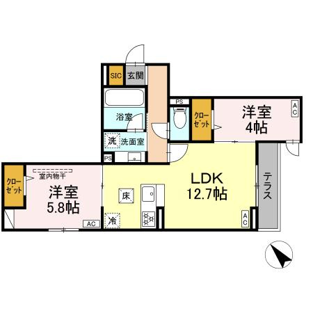 【間取り】 | ドムスクレスト清新二丁目
