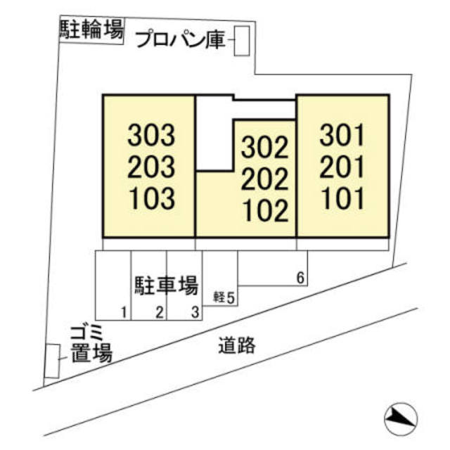 ウィステリア　パレスのその他|配置図です。