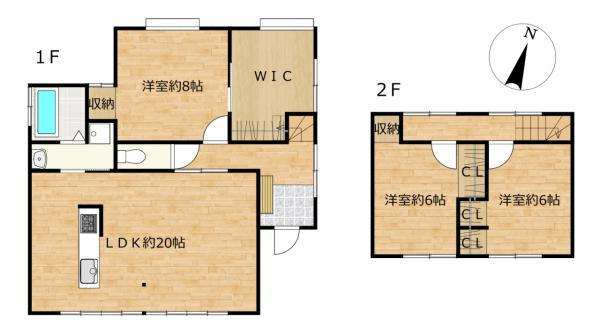 柳井市伊陸　戸建ての間取り|【リフォーム中】間取り変更を行い開放的なリビングに仕上げます。また、和室は洋室へ変更します