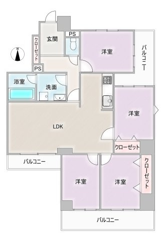 三旺マンション第5植田の間取り