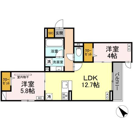 【間取り】 | ドムスクレスト清新二丁目