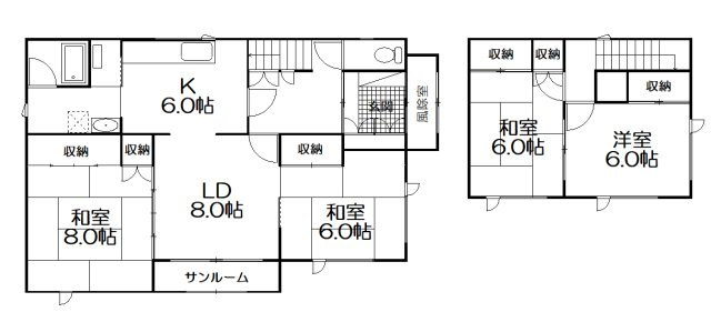 昭和北1丁目　中古住宅の間取り
