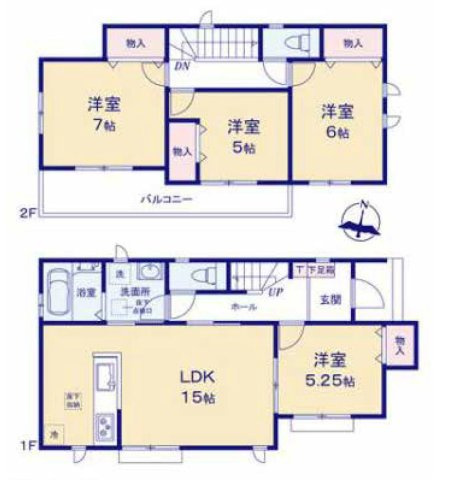 【間取り】 | 3人から4人家族には、新築戸建3LDKよりも広くゆったりした暮らしが出来る4LDKがおすすめです。家の中が広いことで、家族全員で団らんのできるリビングの他、子供1人に1部屋を割り当てることも可能です。