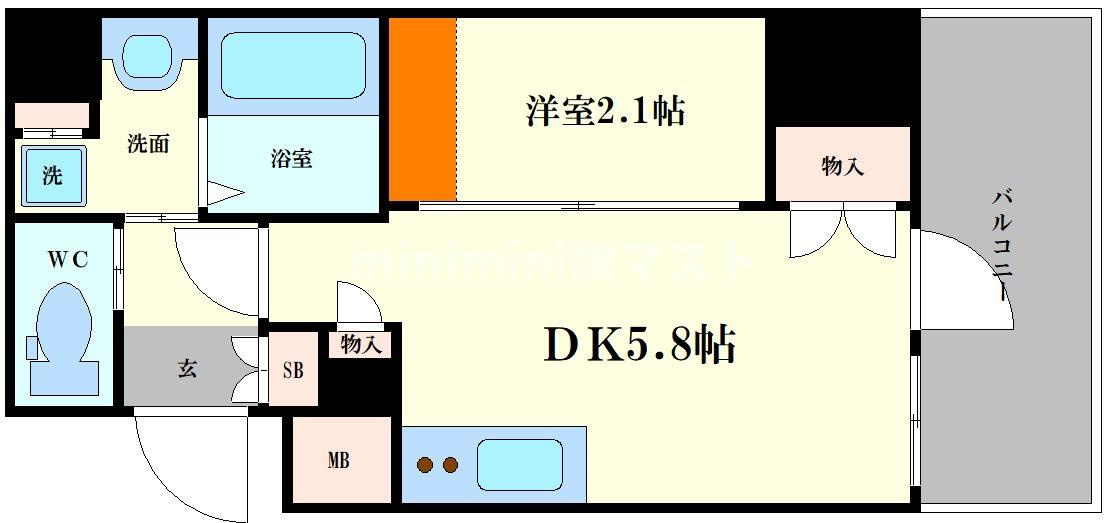 ソルテラス阿波座ウィズの間取り