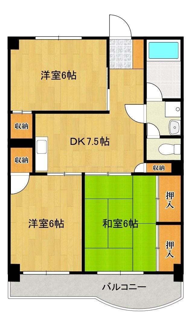 レジデンス花畑南の間取り|※反転の間取りになります