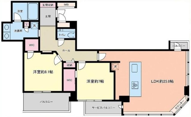ディーグラフォート大阪NYタワーHIGOBASIの間取り