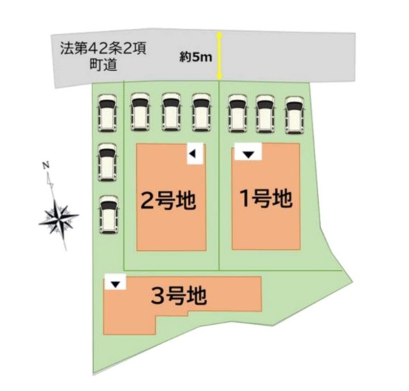 【区画図】 | 糟屋郡宇美町障子岳2丁目2期　2号棟（全3棟）【仲介手数料無料・0円】 | 区画図です。2号棟