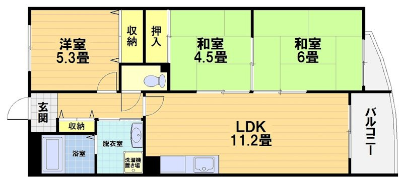 クラヴァス長岡京の間取り