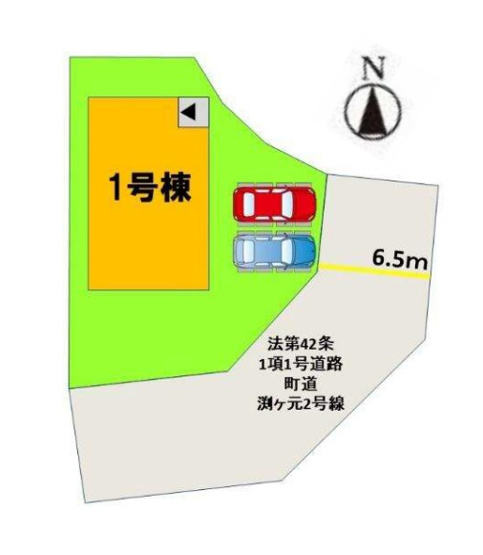 【区画図】 | 糟屋郡宇美町宇美東2丁目7期　1号棟（全1棟）【仲介手数料無料・0円】 | 区画図です。1号棟
