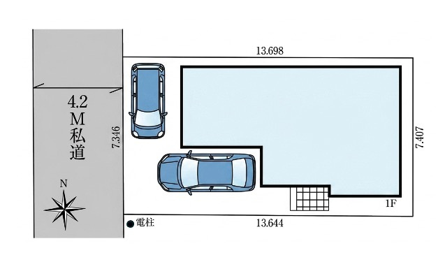 [新築住宅] 行田市持田 全1棟の区画図