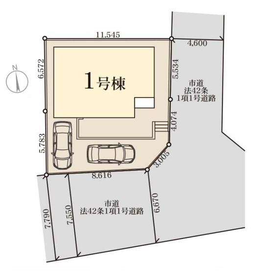 【区画図】 | 大野城市中3丁目　1号棟（全1棟）【仲介手数料無料・0円】 | 区画図です。