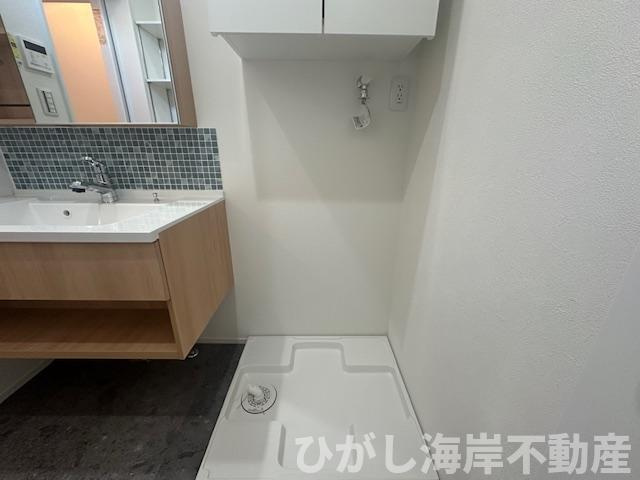 鎌倉市材木座3丁目　新築戸建　全２棟のランドリースペース|洗濯機置場