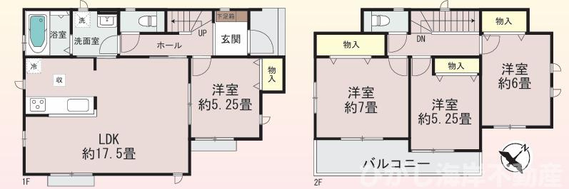 茅ケ崎市堤　新築戸建　の間取り|南向き　４LDK
