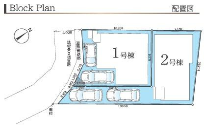 茅ヶ崎市南湖4丁目　新築戸建　全２棟の区画図|対象1号棟