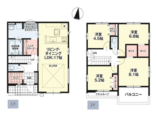【間取り】 | 大野城市乙金東1丁目1期　2号棟（全2棟）【仲介手数料無料・0円】 | 平日、土日祝日もお好きな日時にご見学可能です。お気軽にお問合せ下さい。