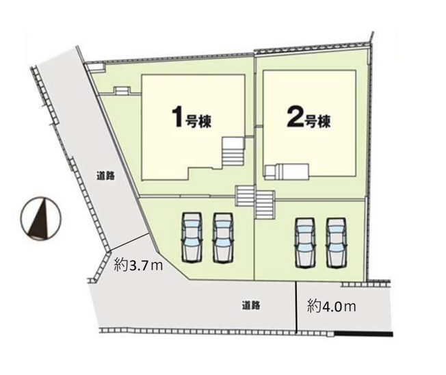 【区画図】 | 大野城市乙金東1丁目1期　2号棟（全2棟）【仲介手数料無料・0円】 | 区画図です。2号棟