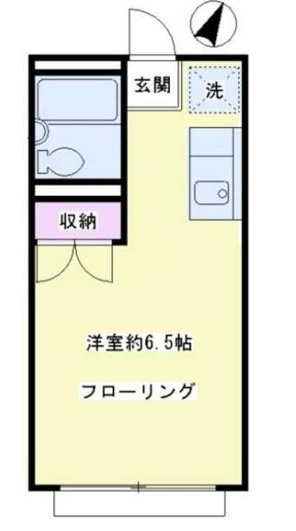 ジョイ深沢　敷金0　礼金0　室内洗濯機置場　最上階の間取り