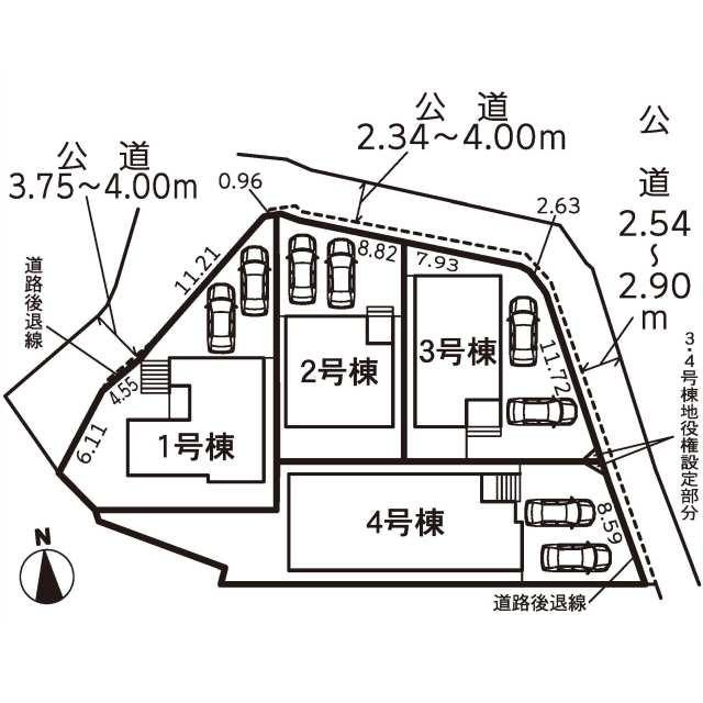 仲介手数料無料）高浜市呉竹町第３・４号棟の区画図| 