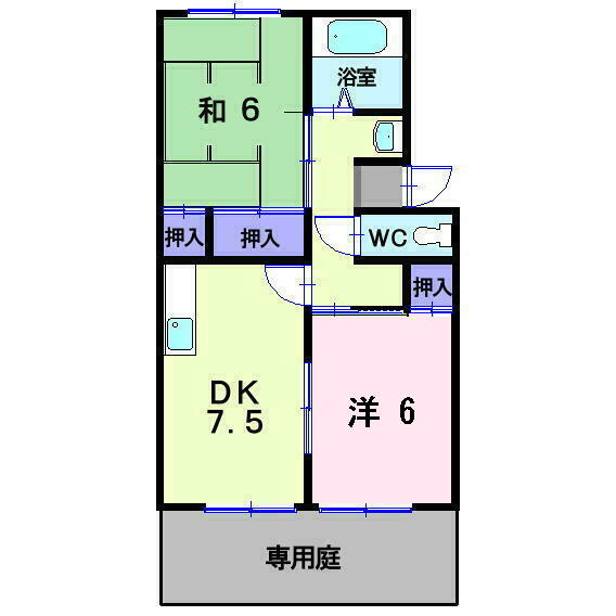 総社市駅前２丁目のアパートの間取り|反転タイプあり