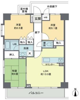 リヴィエルバーグ西大島の間取り