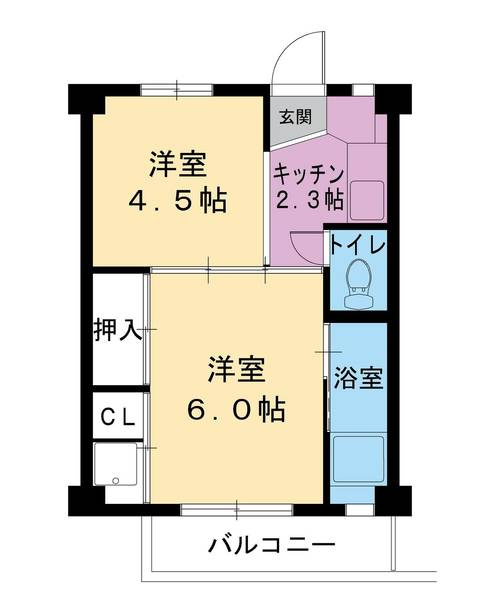 ビレッジハウス柳田1号棟の間取り