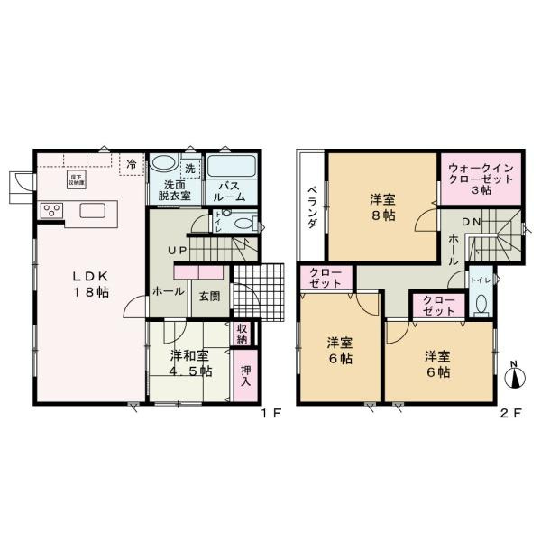 紀の川市西大井　中古戸建の間取り