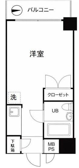 【間取り】 | エリゼ―池袋 | 西向きのお部屋なので、陽当たり・通風良好です！