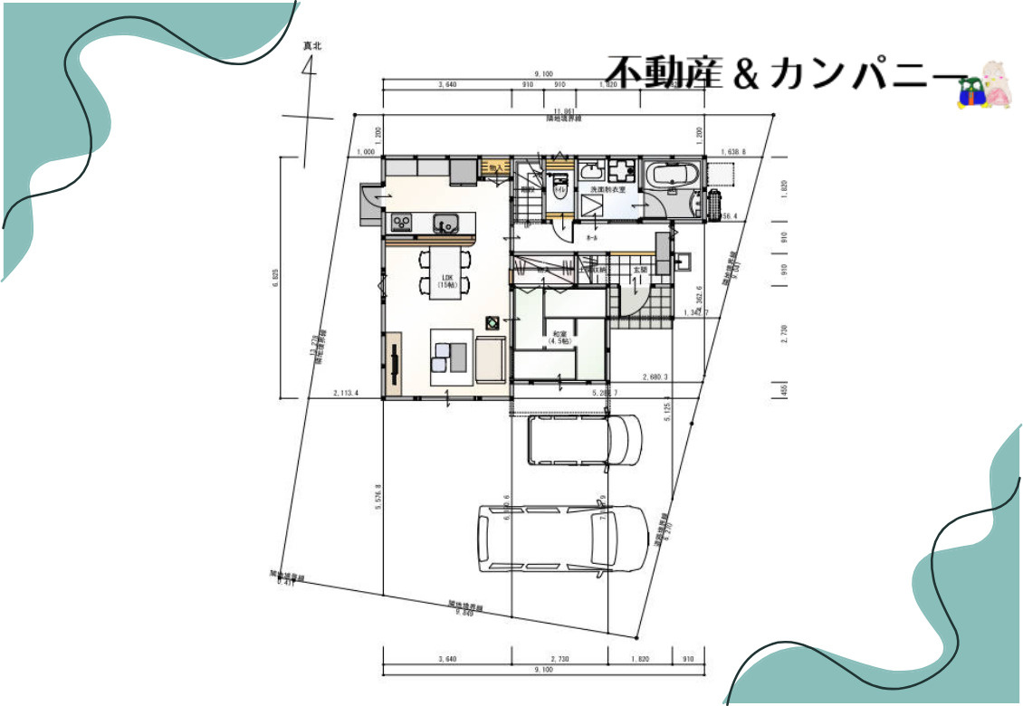 北井門5丁目の新築のおうち　松山市北井門５丁目新築戸建の区画図