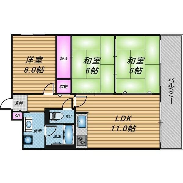 シャトー南船場の間取り