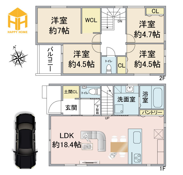 マドレコート常光寺1丁目新築一戸建て｜4LDK＋駐車1台可の間取り|※図面と現況に相違がある場合は、現況を優先します。