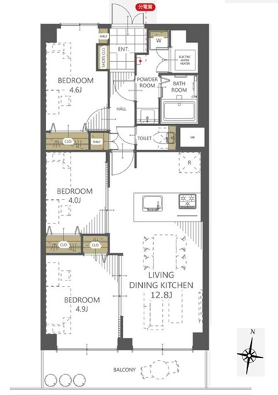 【間取り】 | 志村サンハイツ | 使い勝手も良い３LDK。嬉しいペット飼育可能なマンションです。