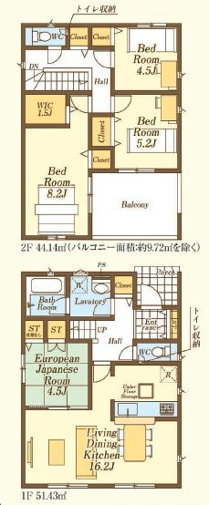 飯能市双柳第40　新築戸建　1号棟　クレイドルガーデンの間取り