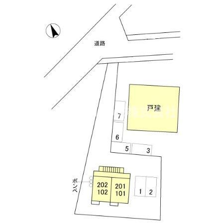 宮津市字吉原の一戸建ての区画図
