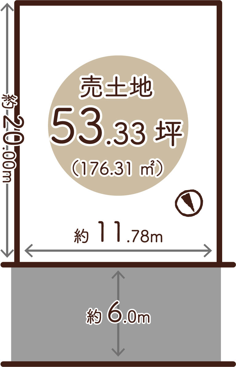大枝西新林町１丁目　建築条件無土地の土地図