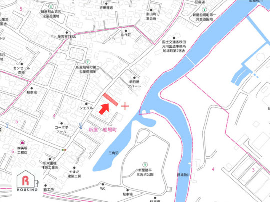 【売土地】秋田市新屋船場町の地図