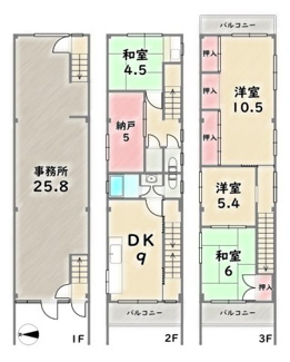 【間取り】 | 南区上鳥羽南島田町　事務所付き住宅