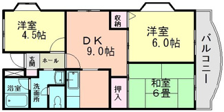 【間取り】 | プランドール | 3ＬＤＫのファミリータイプ　キッチンは独立しています