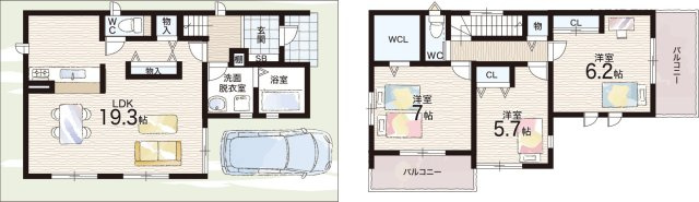 ■四條畷市美田町　新築一戸建ての間取り|13号地