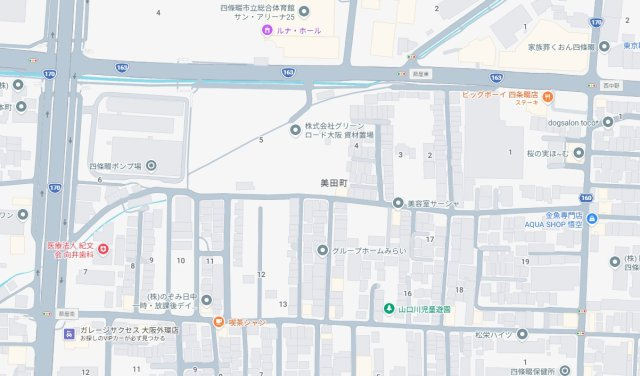 四條畷市美田町　新築一戸建ての地図
