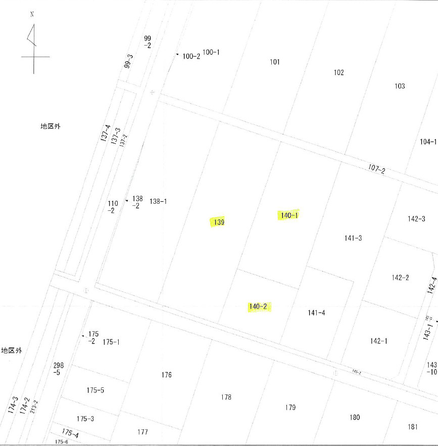 花巻市西宮野目第5地割の土地図