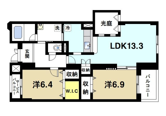 プライムガーデンの間取り|家族やカップルさんにおススメです