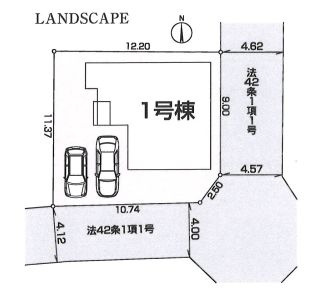 仲介手数料無料　リーブルガーデン入間市鍵山第2・新築全1棟の区画図