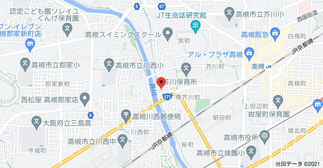 高槻市芥川町４丁目の賃貸マンションの地図