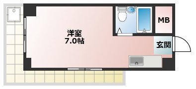 高槻市芥川町４丁目の賃貸マンションの間取り