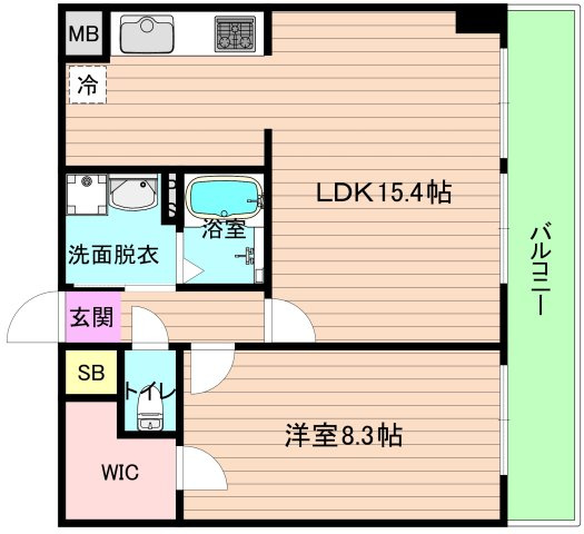 大阪市城東区野江３丁目の賃貸マンションの間取り