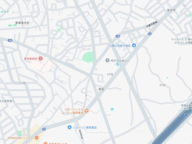 ■枚方市高田　第2期　新築一戸建ての地図