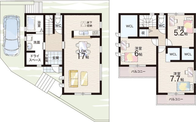 ■枚方市高田　第2期　新築一戸建ての間取り|1号地